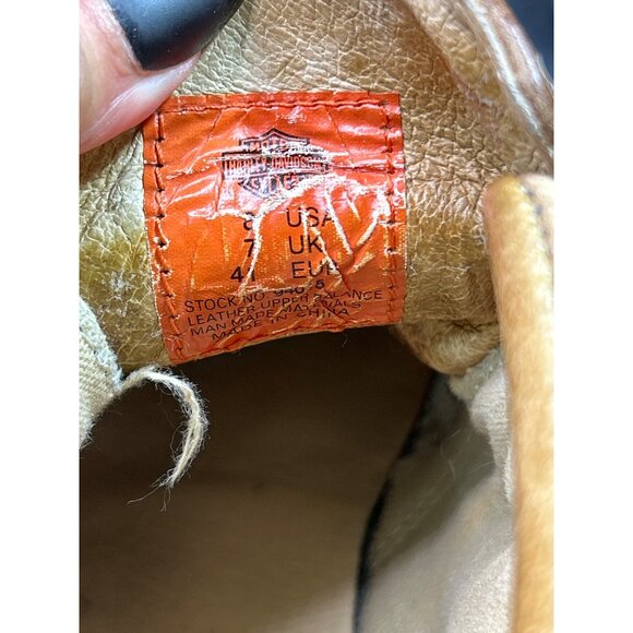 Harley-Davidson Womens Antique Leather Boots Size 8 With Buckle Strap Pull Tabs - Picture 8 of 10